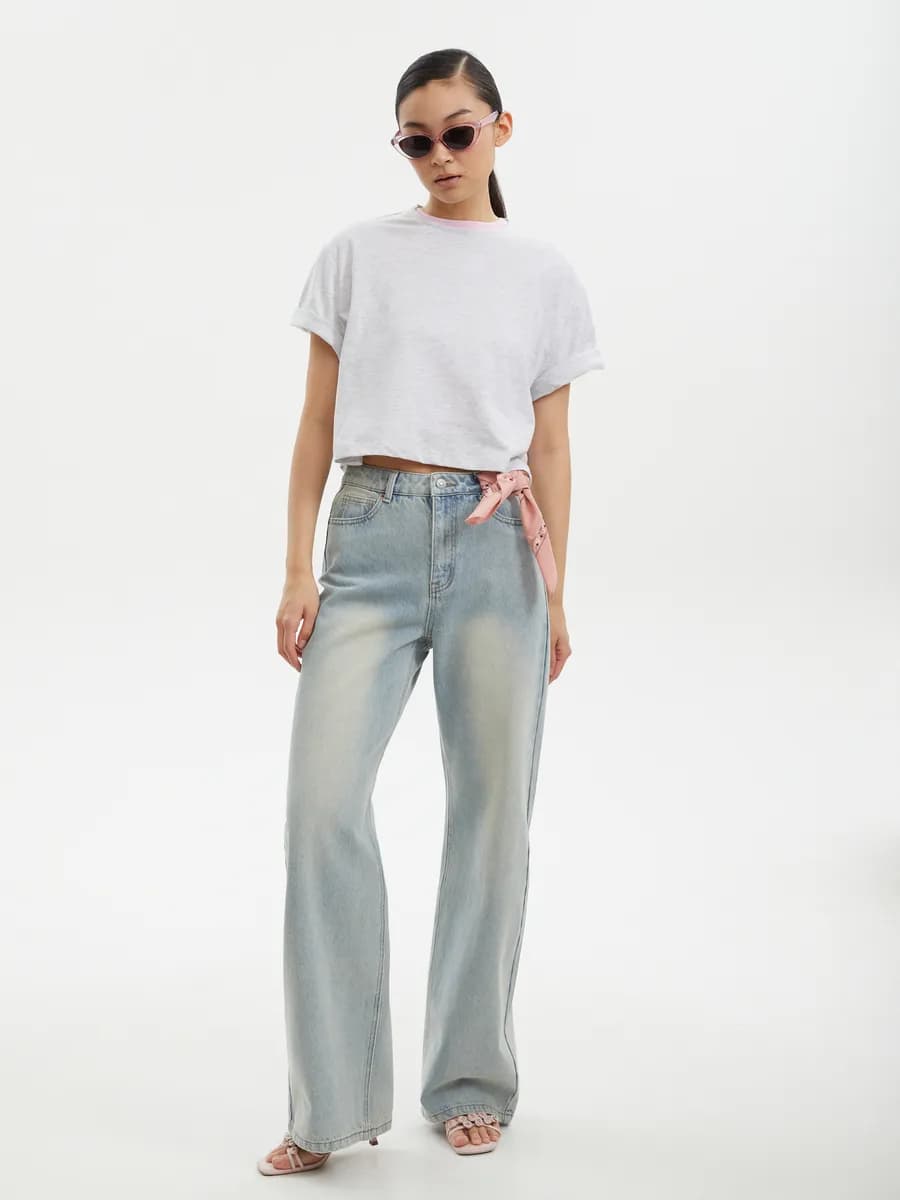 Женская короткая футболка-топ