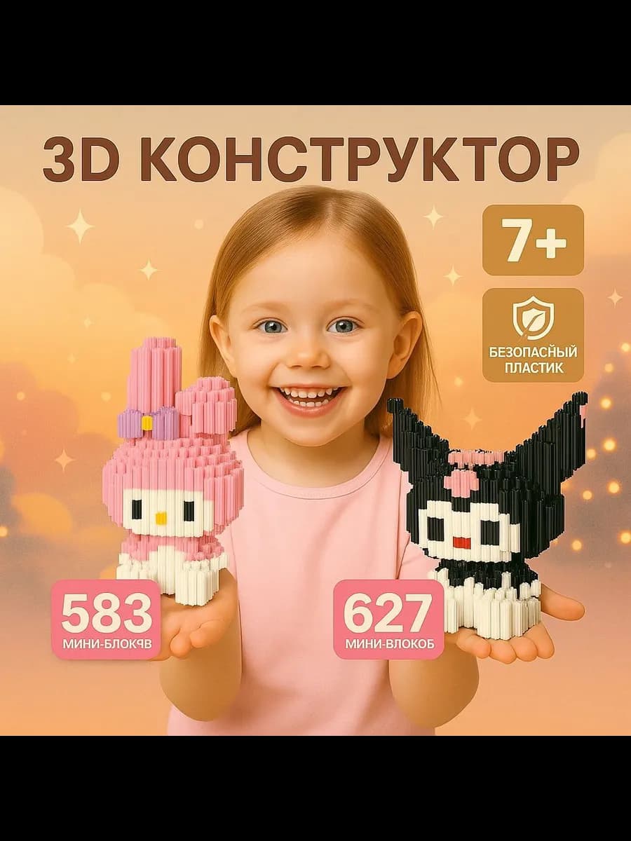 конструктор 3D для девочек из миниблоков