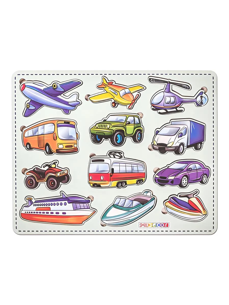 Развивающий деревянный пазл-головоломка "Транспорт"