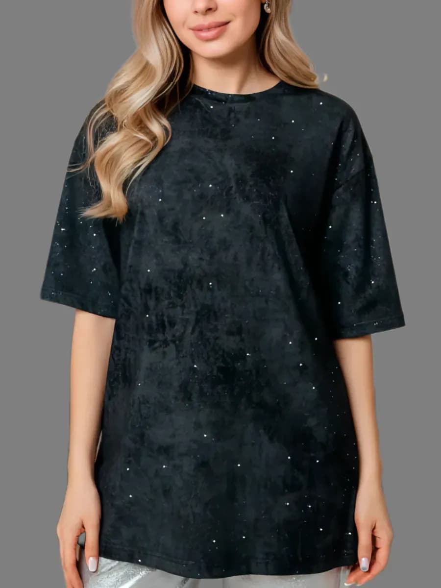 Футболка черная оверсайз варенка больших размеров хлопок