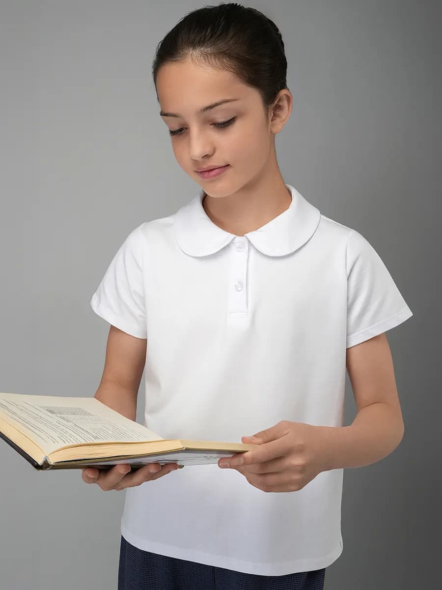 Блузка поло с коротким рукавом школьная
