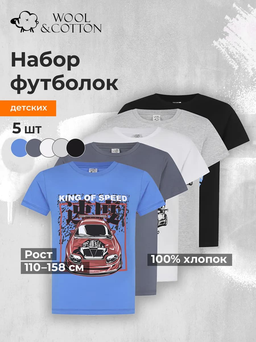 Набор из 5 шт футболок для мальчиков