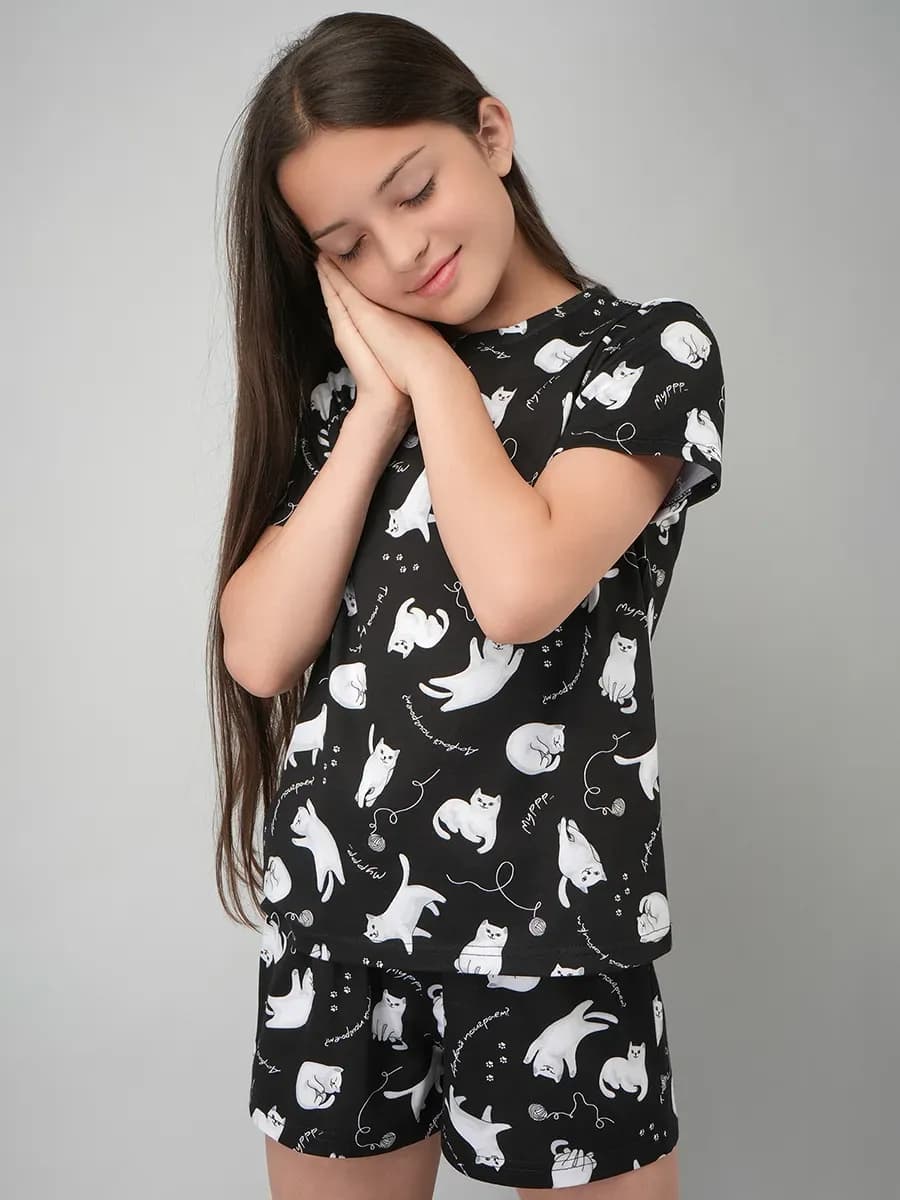 Пижама с шортами детская хлопковая