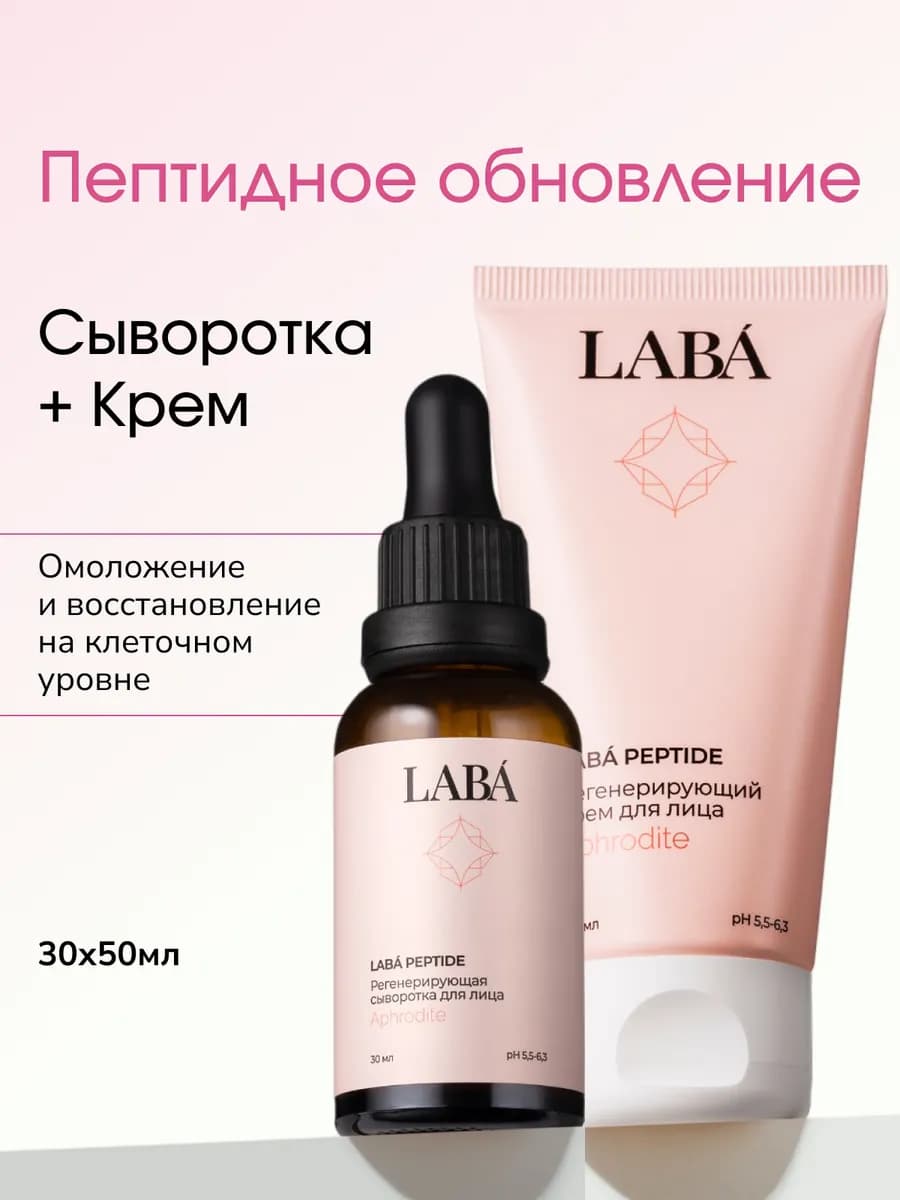 Антивозрастной набор сыворотка и крем с пептидами от морщин