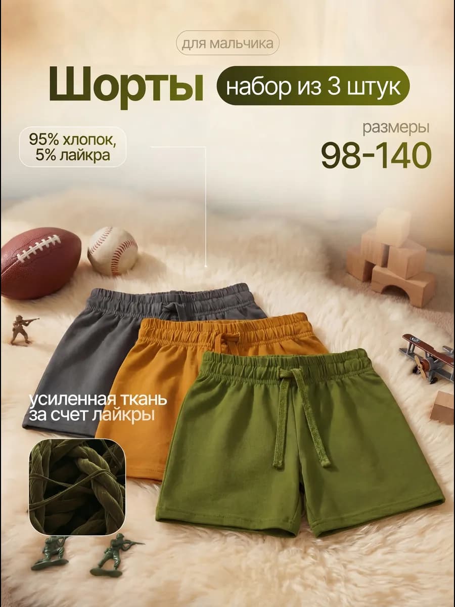 Шорты спортивные летние набор 3 штуки