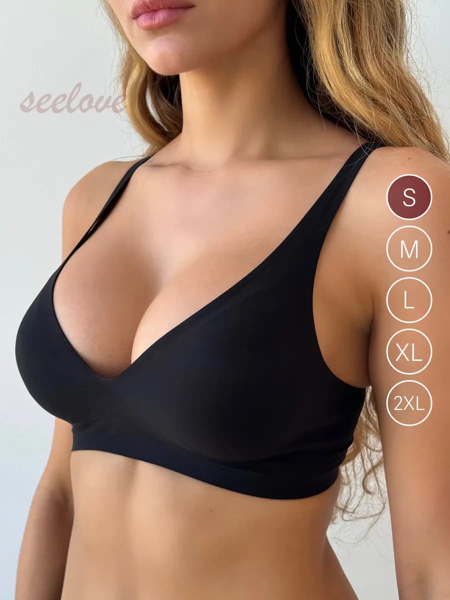 Бесшовный бюстгальтер без косточек топ со съемным пушап