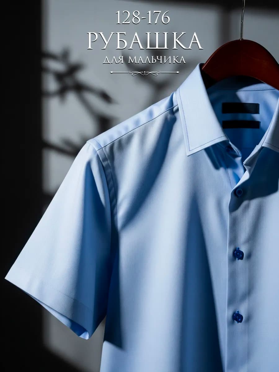 Рубашка школьная с коротким рукавом