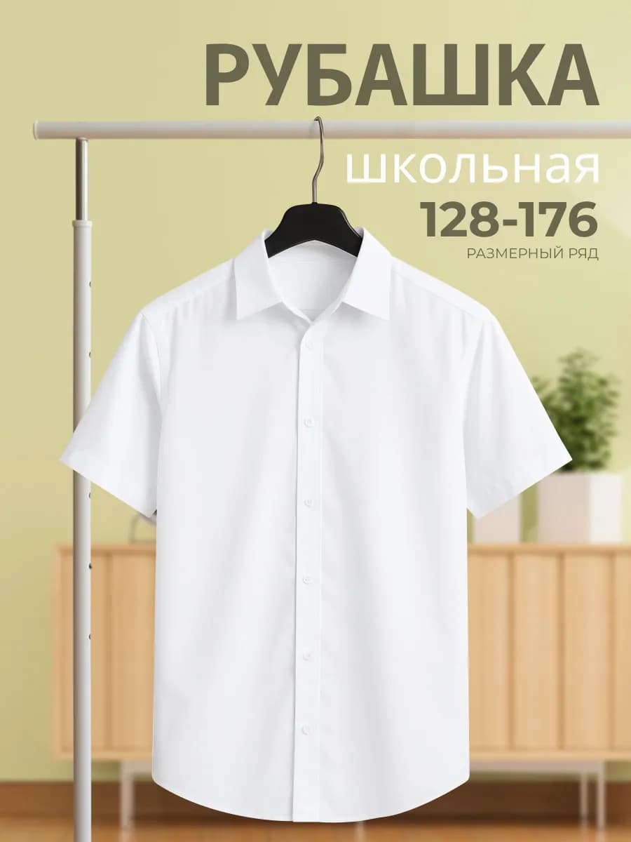 Рубашка школьная с коротким рукавом