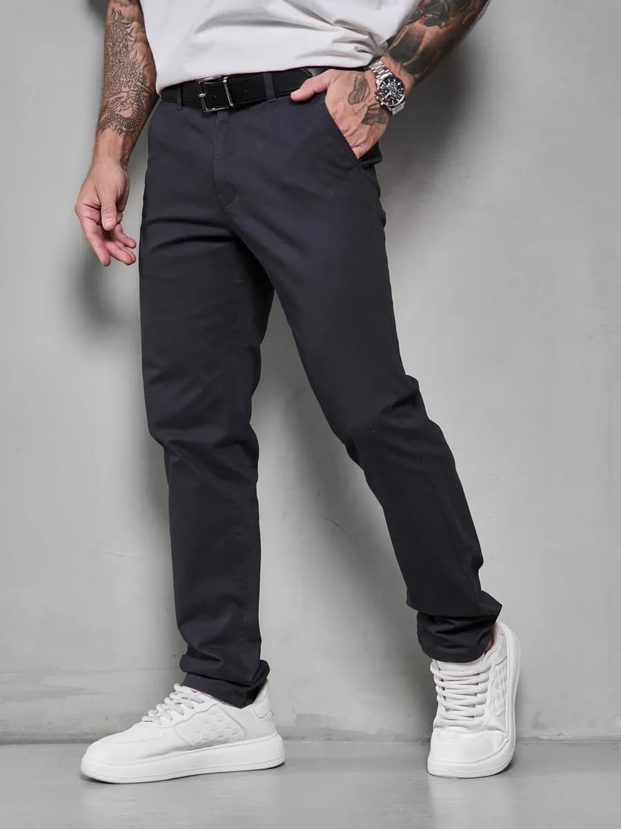 Брюки классические зауженные плотные