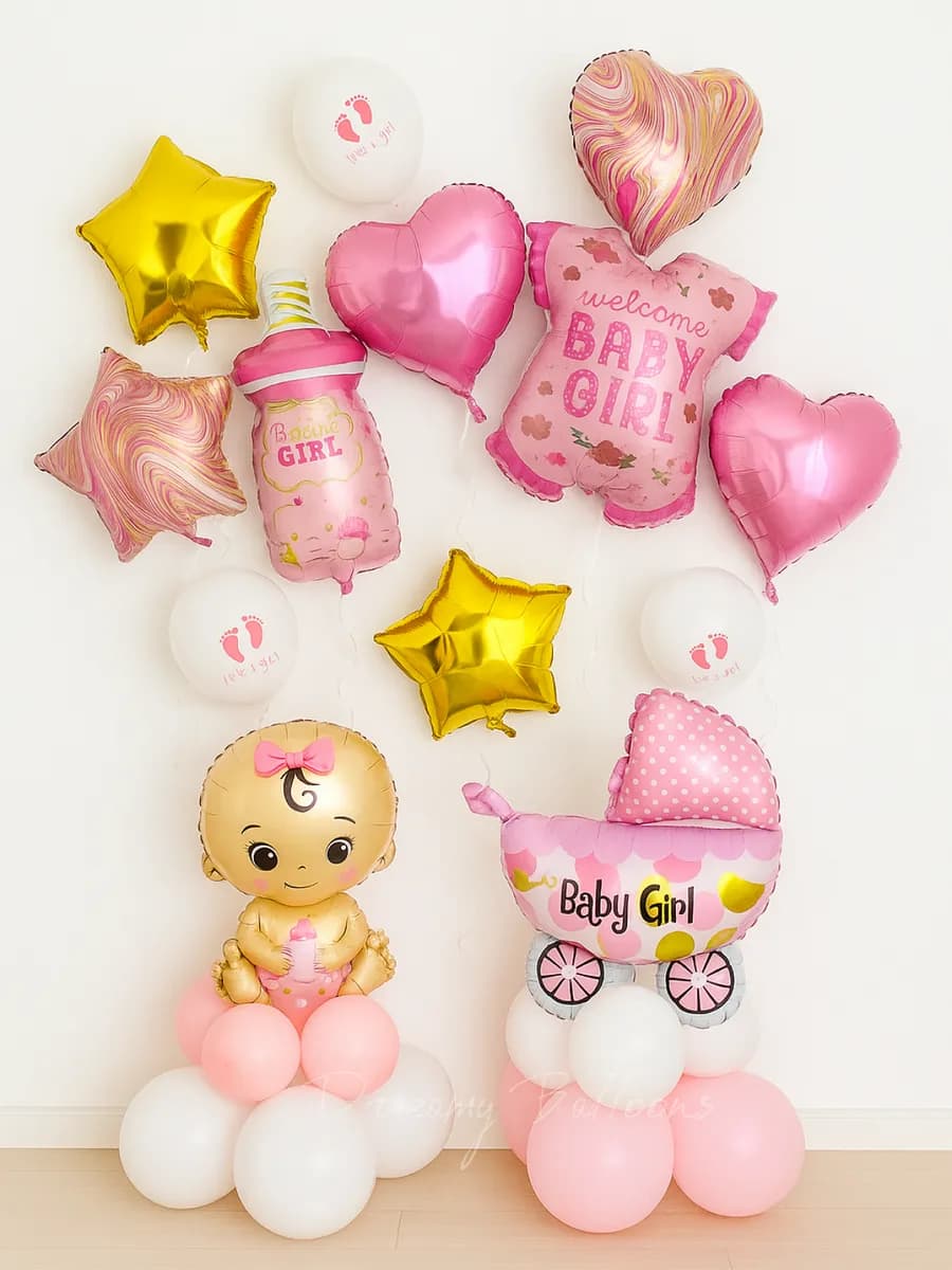 Воздушные шары на выписку новорожденного фотозона