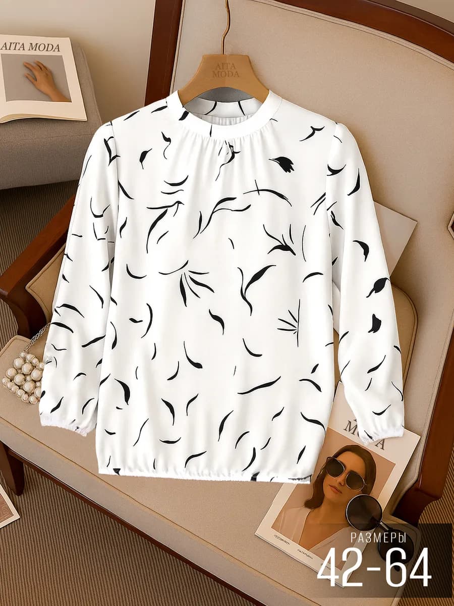 Блузка нарядная вечерняя больших размеров в офис