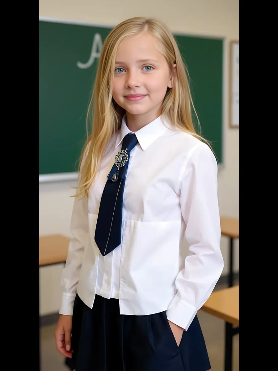 Блузка школьная с длинным рукавом рубашка
