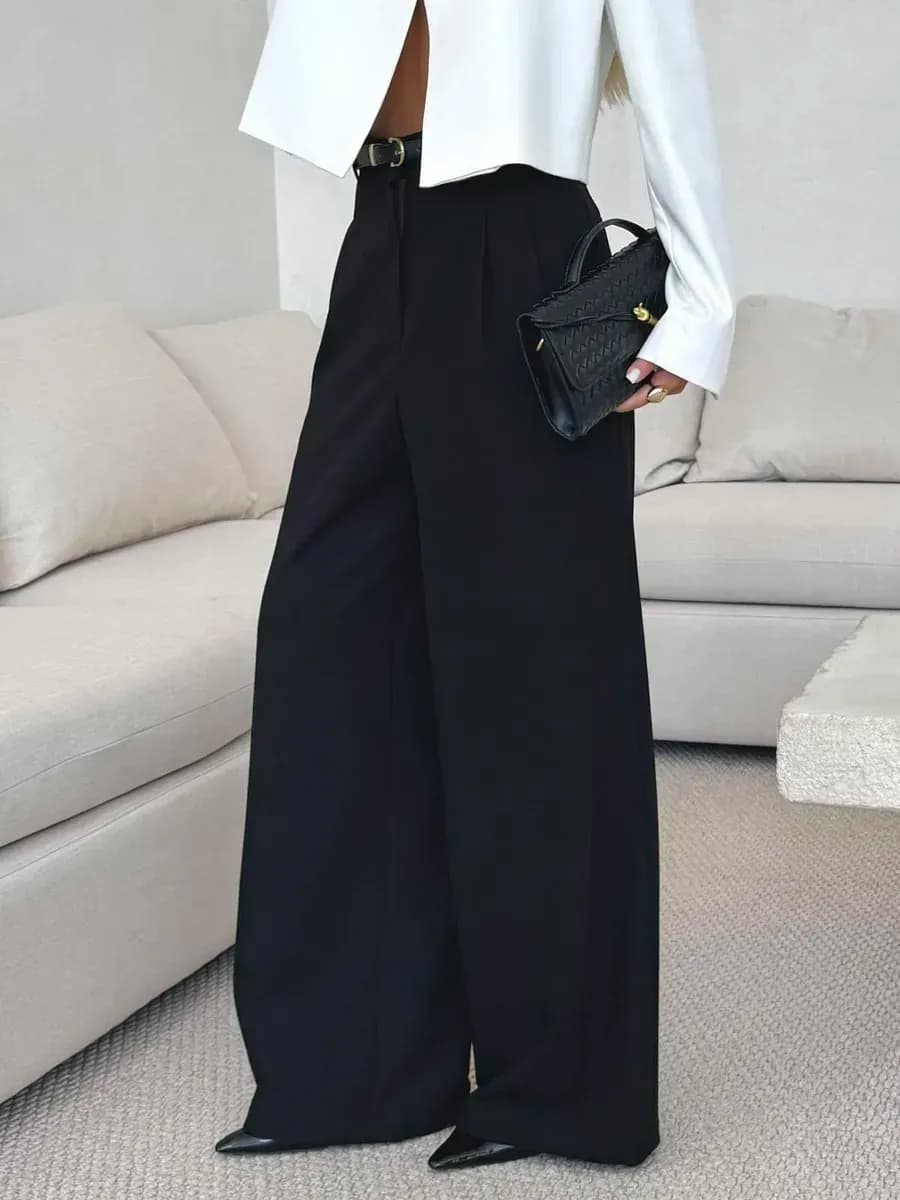 Брюки классические палаццо широкие