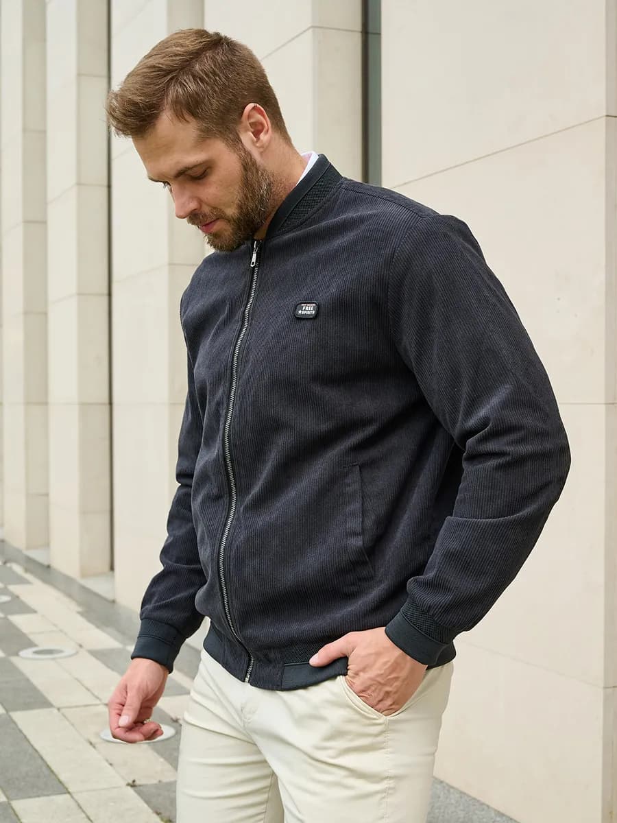 Ветровка мужская вельветовая бомбер лёгкая