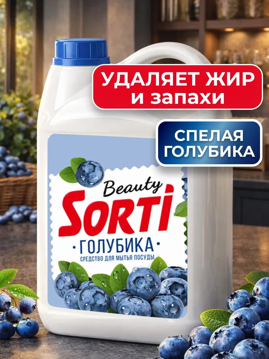 Средство для мытья посуды Сорти Голубика 4,8 кг