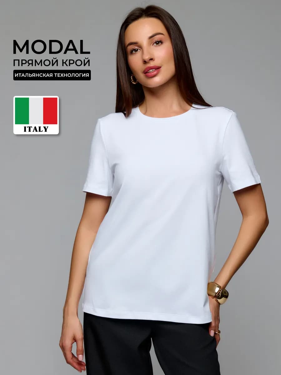 Футболка прямого кроя из модала