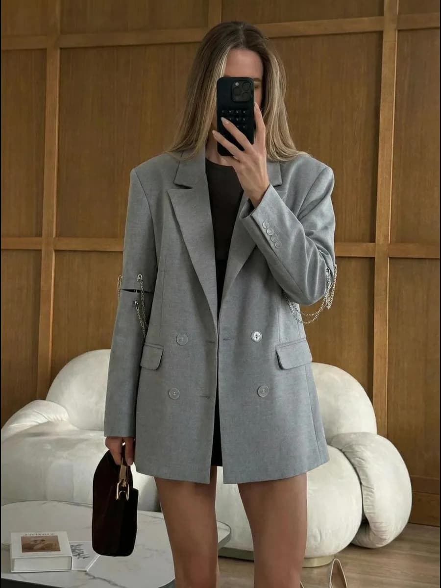 Пиджак оверсайз со съемными рукавами