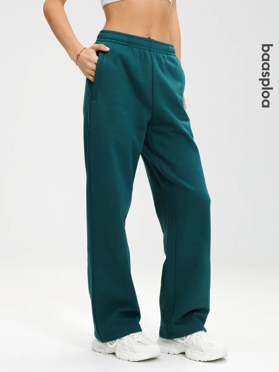 Брюки спортивные прямые без начеса с затяжкой снизу