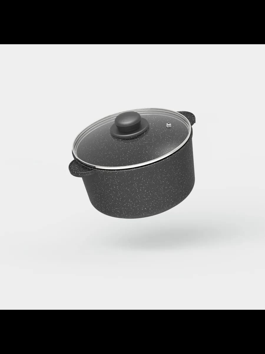 Кастрюля 4л, черная, с крышкой