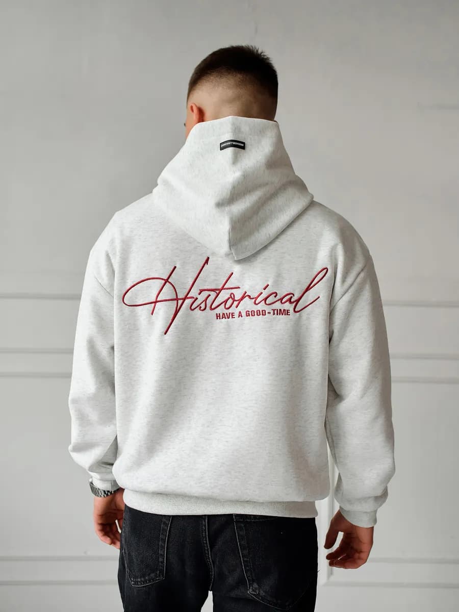 Худи оверсайз с капюшоном и принтом