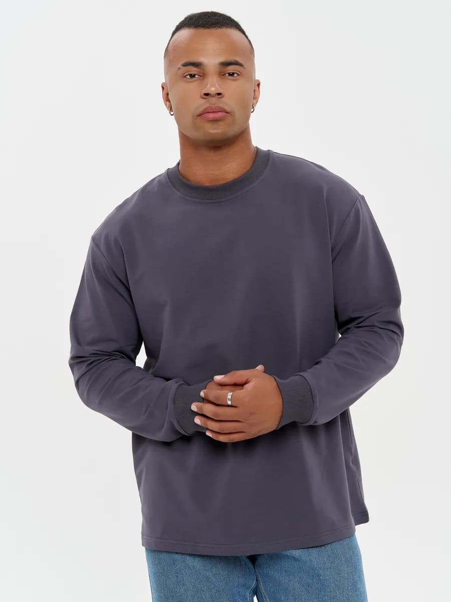 Лонгслив оверсайз хлопок базовый плотный