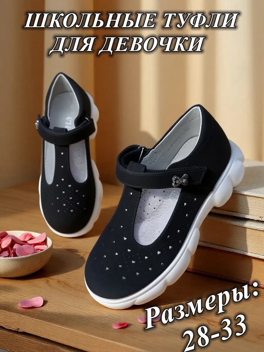 Туфли школьные на белой подошве