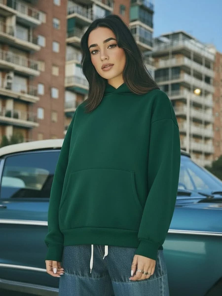 Худи оверсайз с капюшоном теплое с начесом