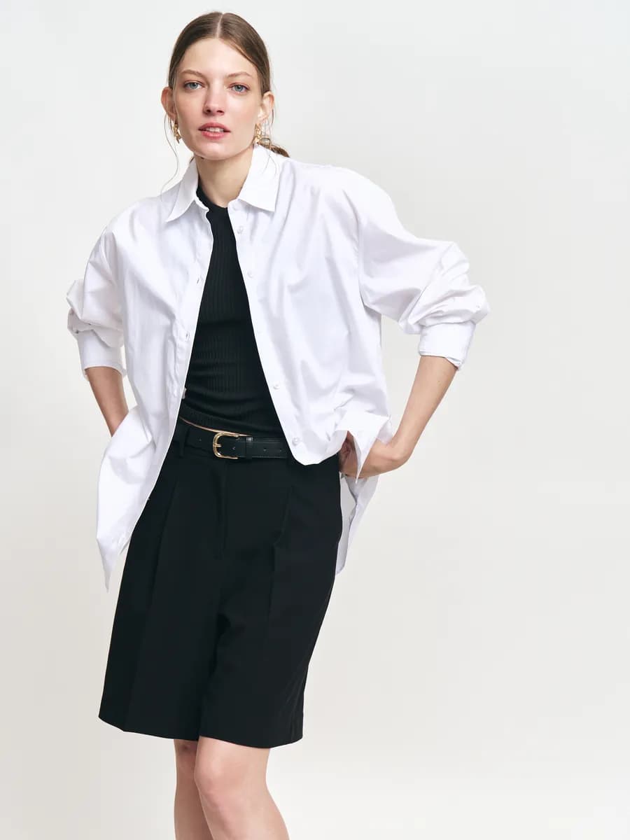 Женская рубашка из хлопка в полоску