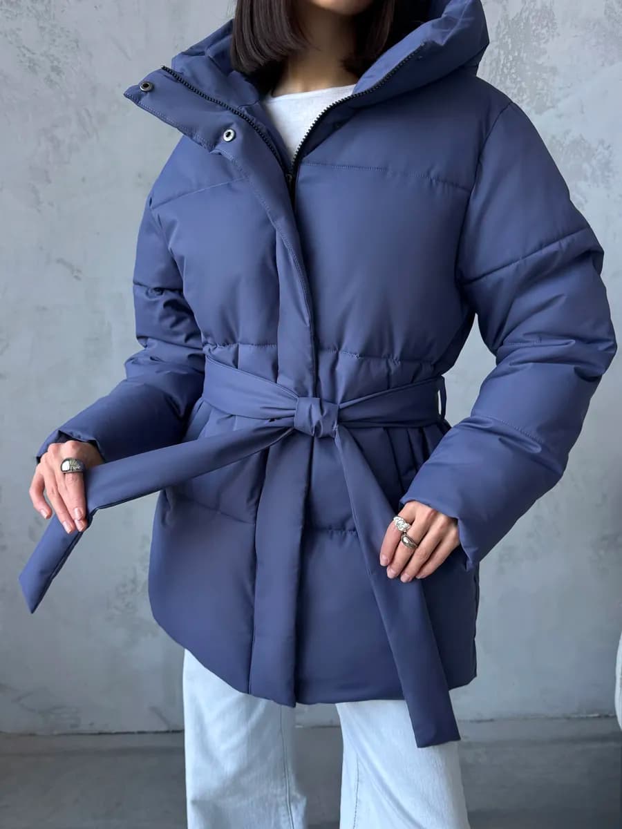 Куртка зимняя удлиненная с капюшоном