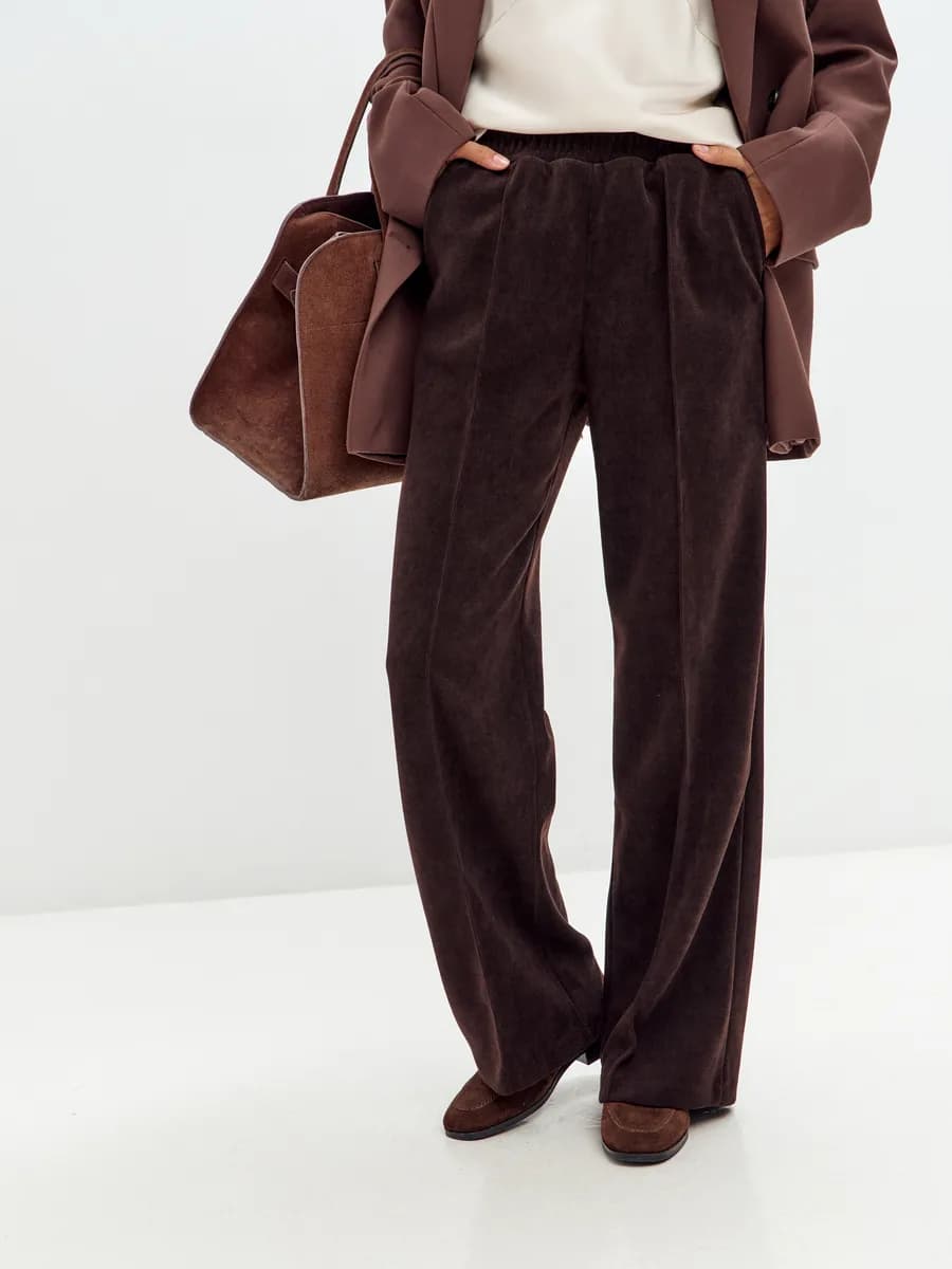 Брюки вельветовые палаццо широкие