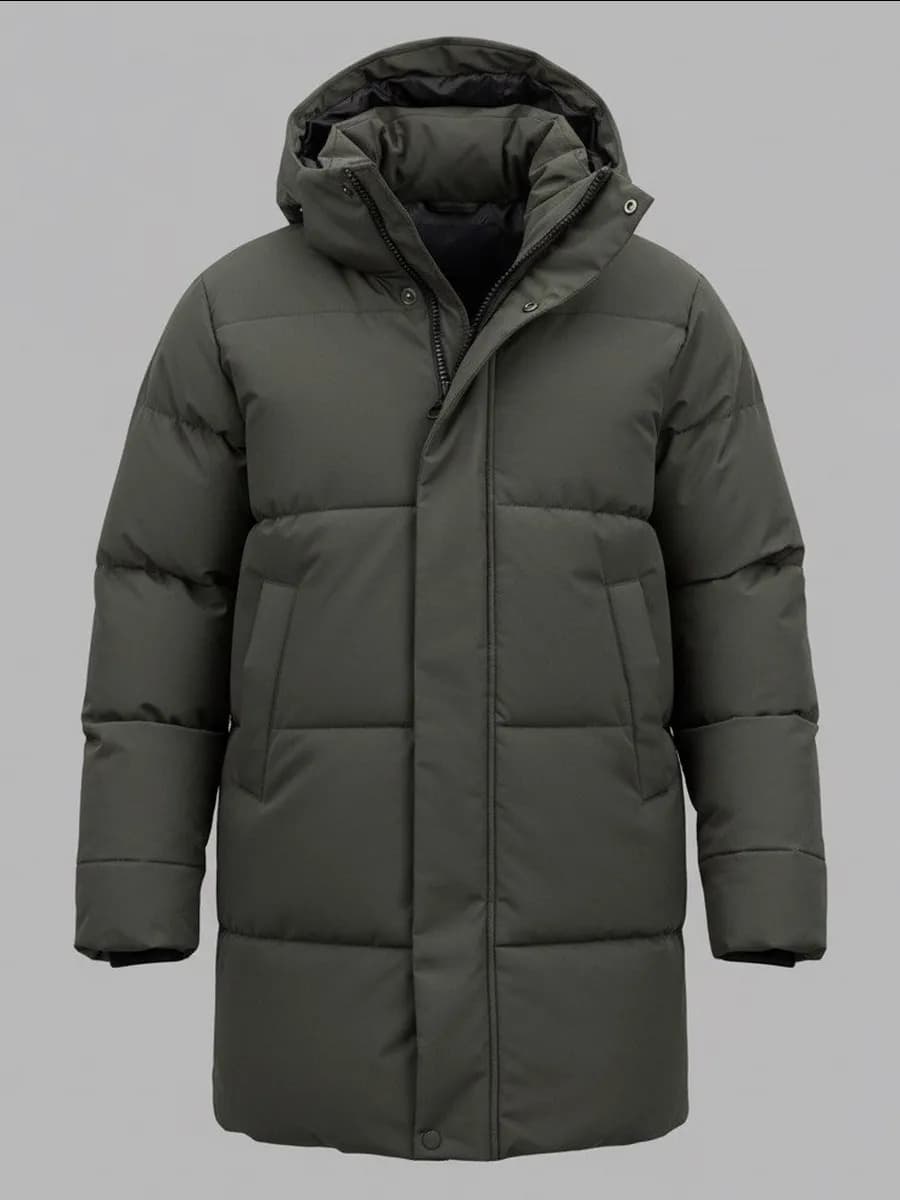 Куртка зимняя удлиненная с капюшоном