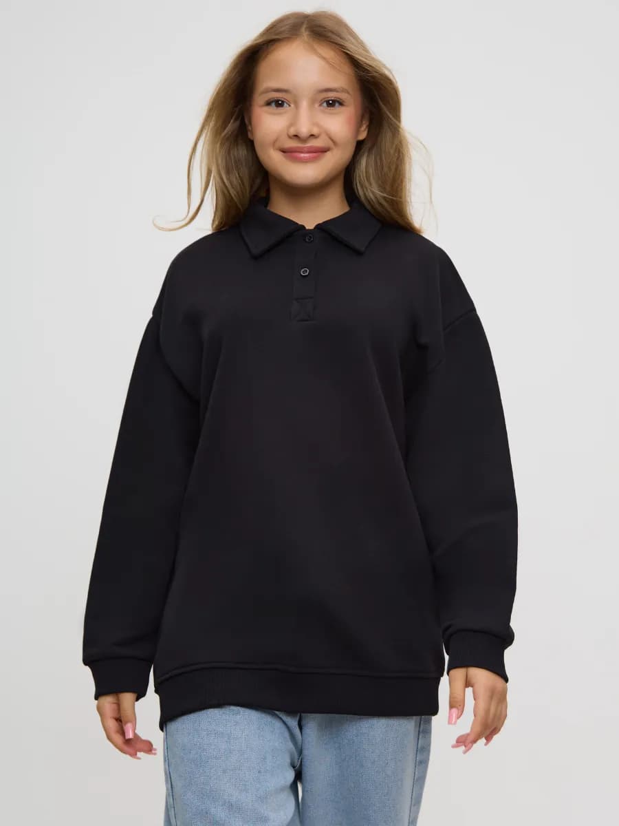 Поло-толстовка теплая для подростка в школу