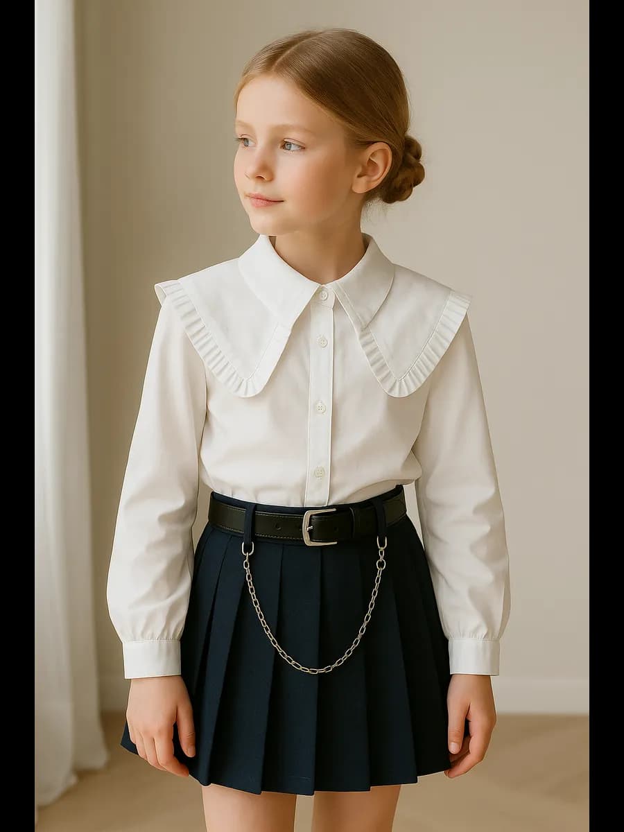 Блузка школьная с длинным рукавом
