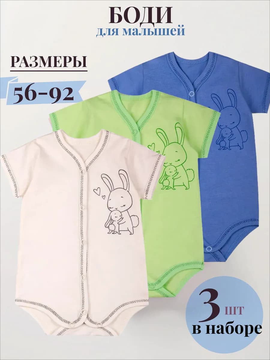 Набор боди для новорожденных короткий рукав