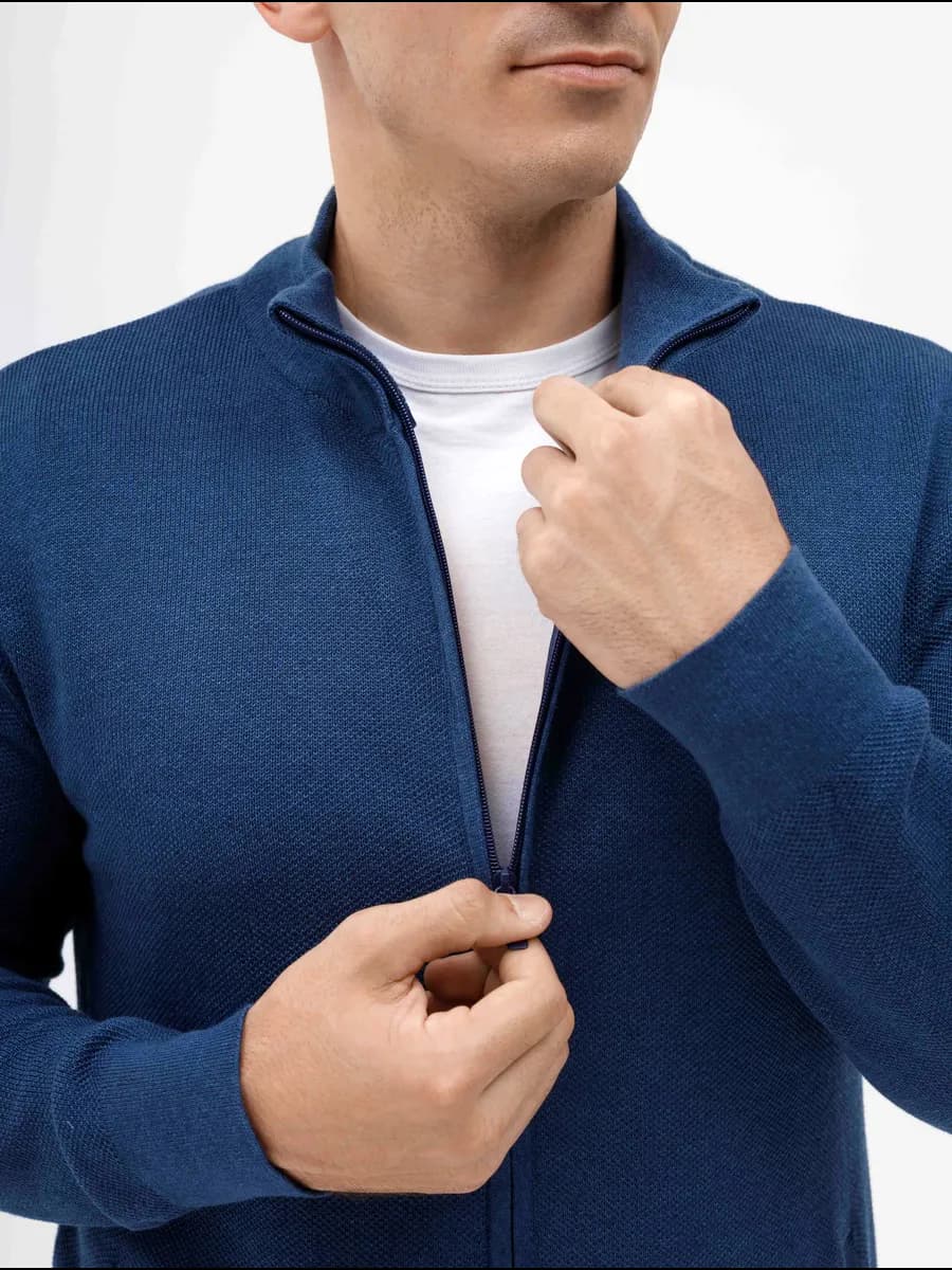 Кардиган вязаный кофта на молнии джемпер