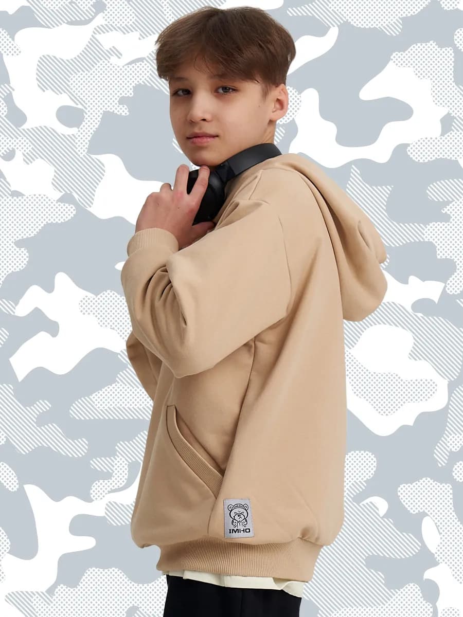 Худи оверсайз для мальчика подростка без начеса с капюшоном