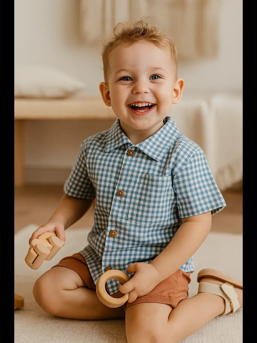 Рубашка детская в клетку