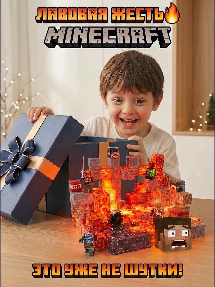Магнитный конструктор Minecraft Лава 143 блока
