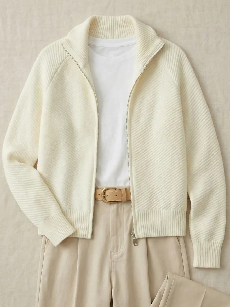 Кардиган на молнии вязаный