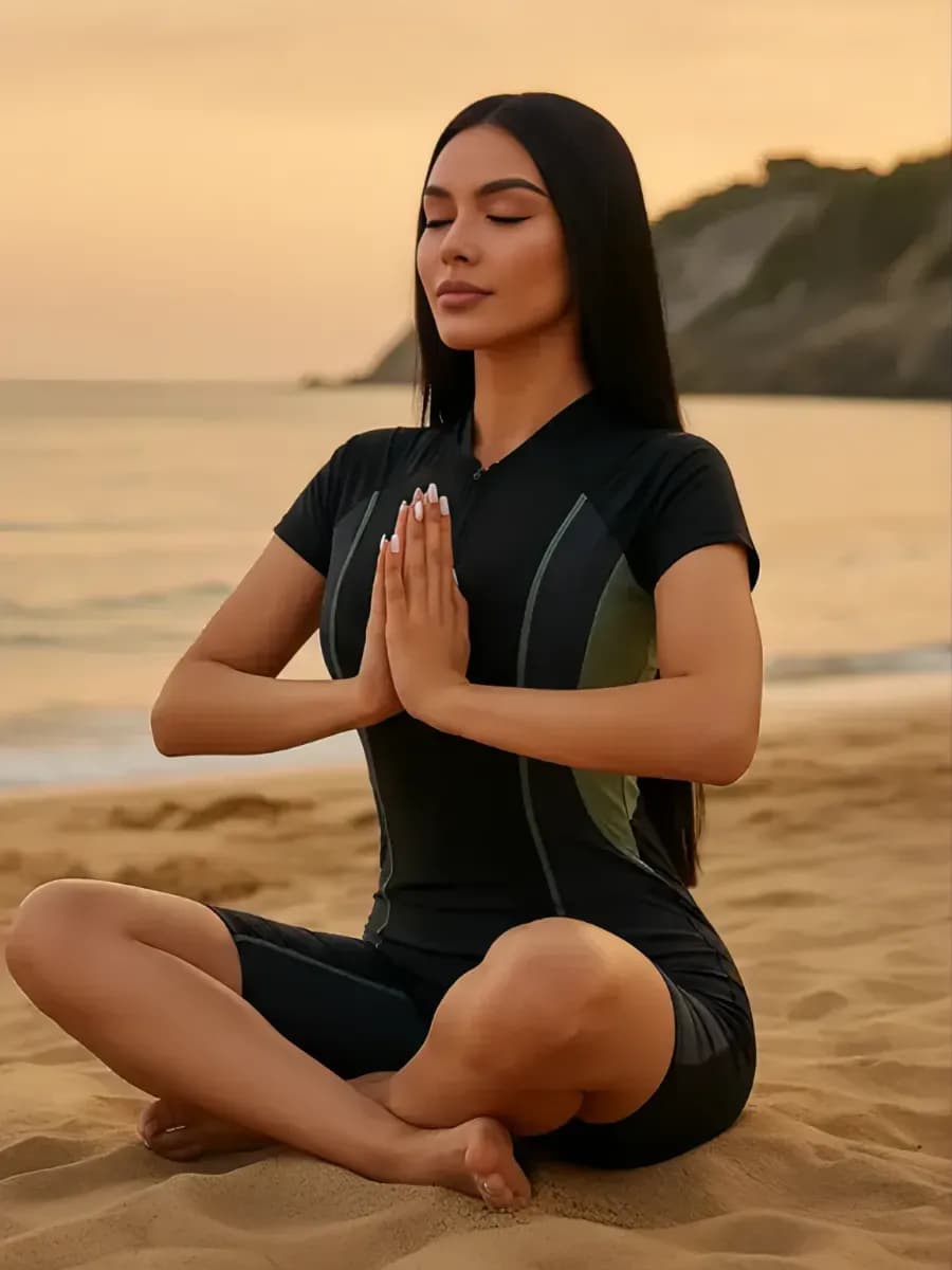 Купальник слитный с шортами