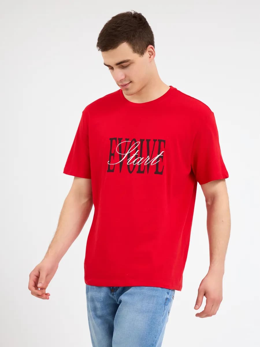 Футболка прямого кроя с принтом