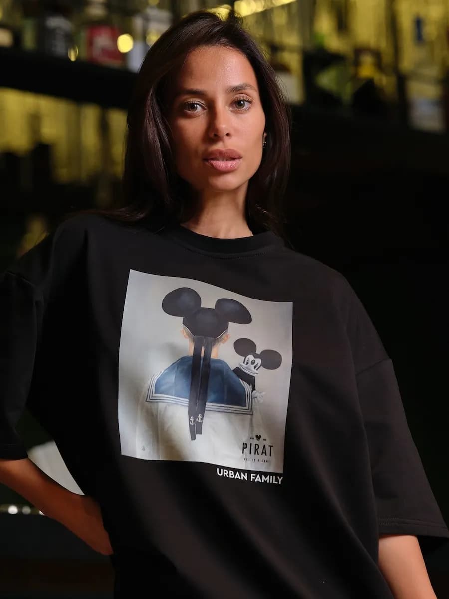 Футболка с принтом оверсайз