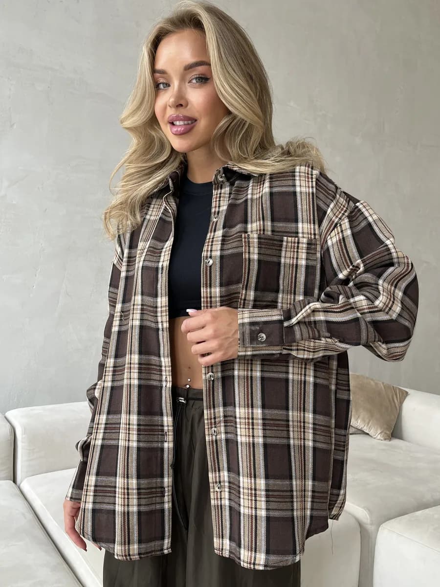 Рубашка в клетку оверсайз