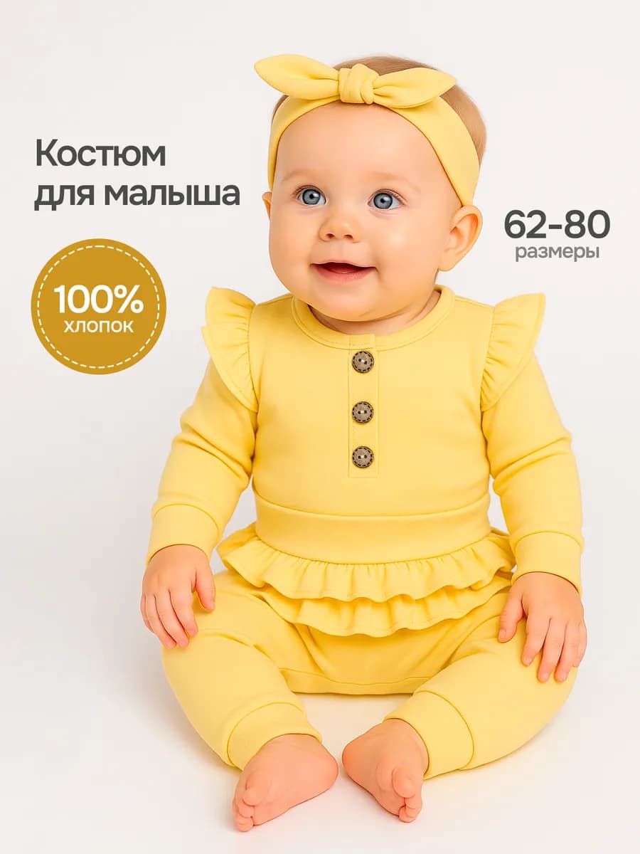 Костюм для новорожденных комплект детский боди и штанишки