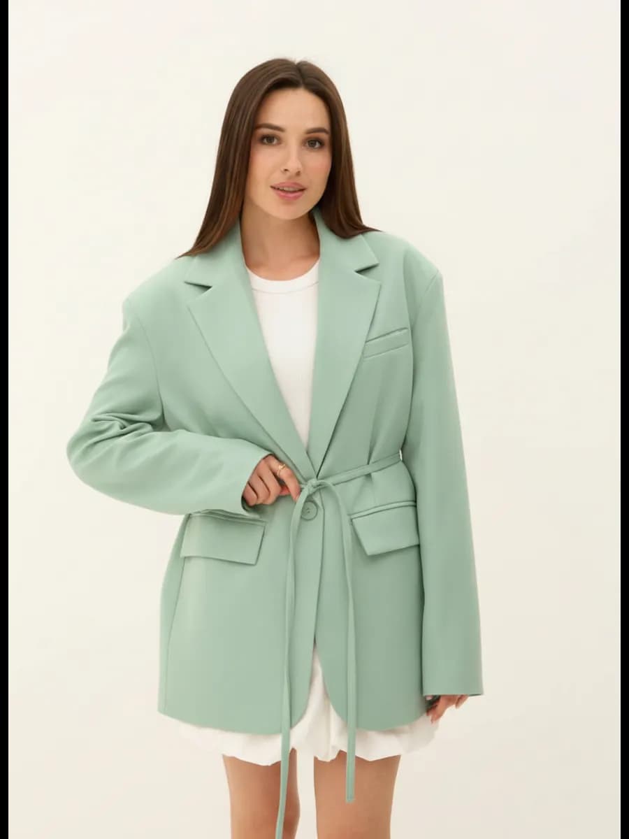 Пиджак с мужского плеча оверсайз удлиненный