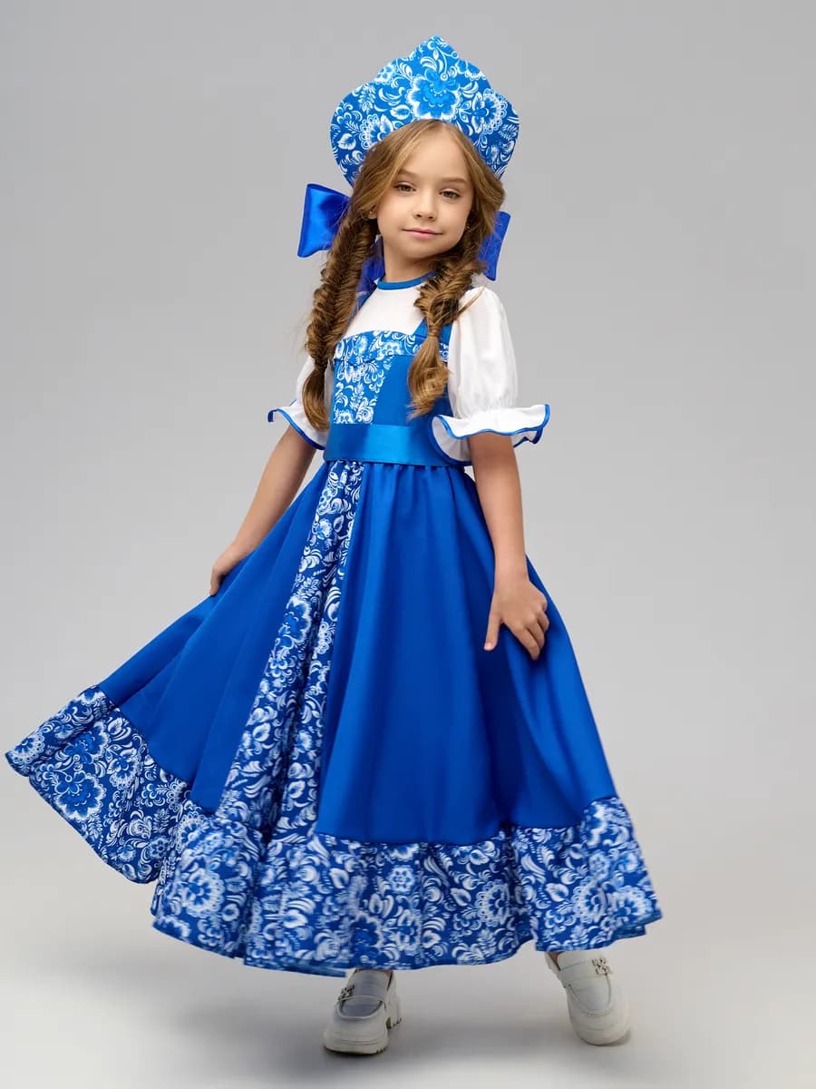 Русский народный костюм сарафан гжель