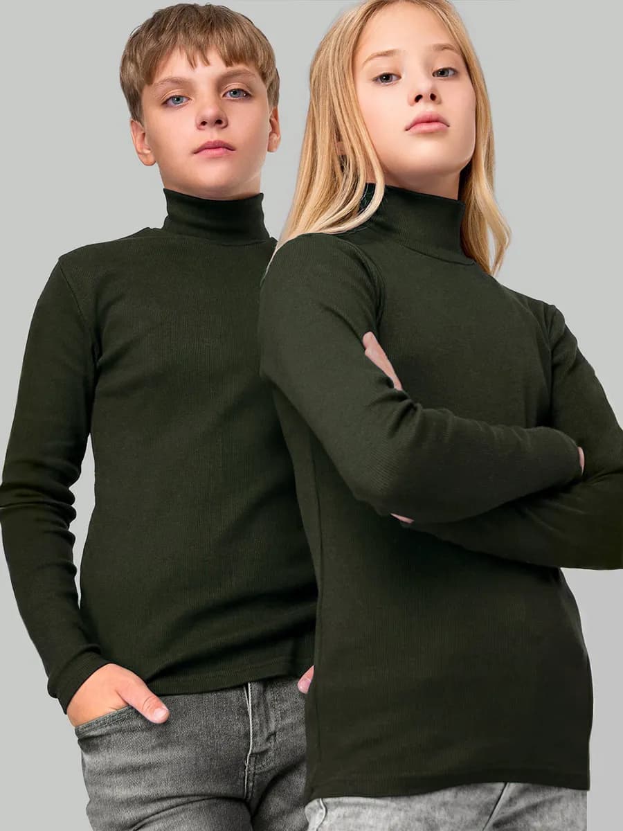 Водолазка детская в рубчик базовая школьная