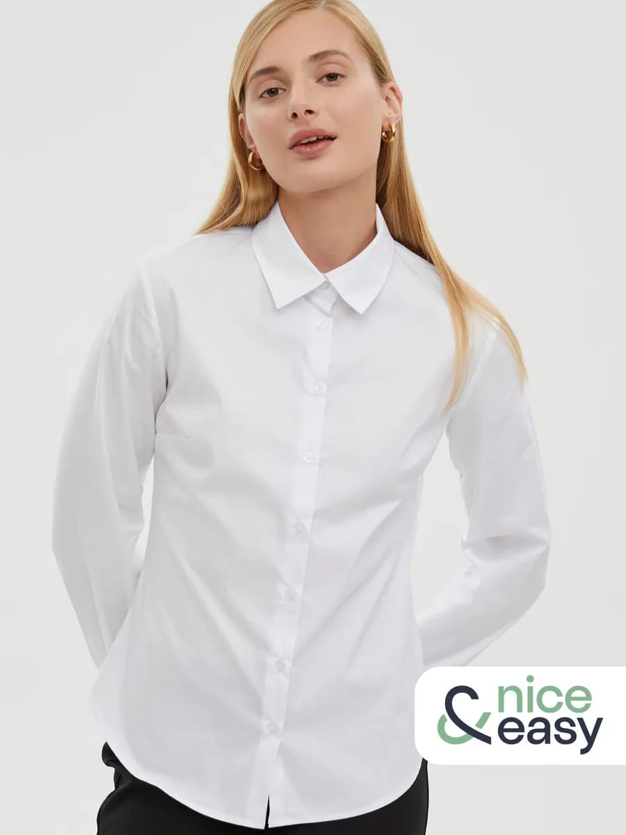 Женская офисная рубашка длинный рукав
