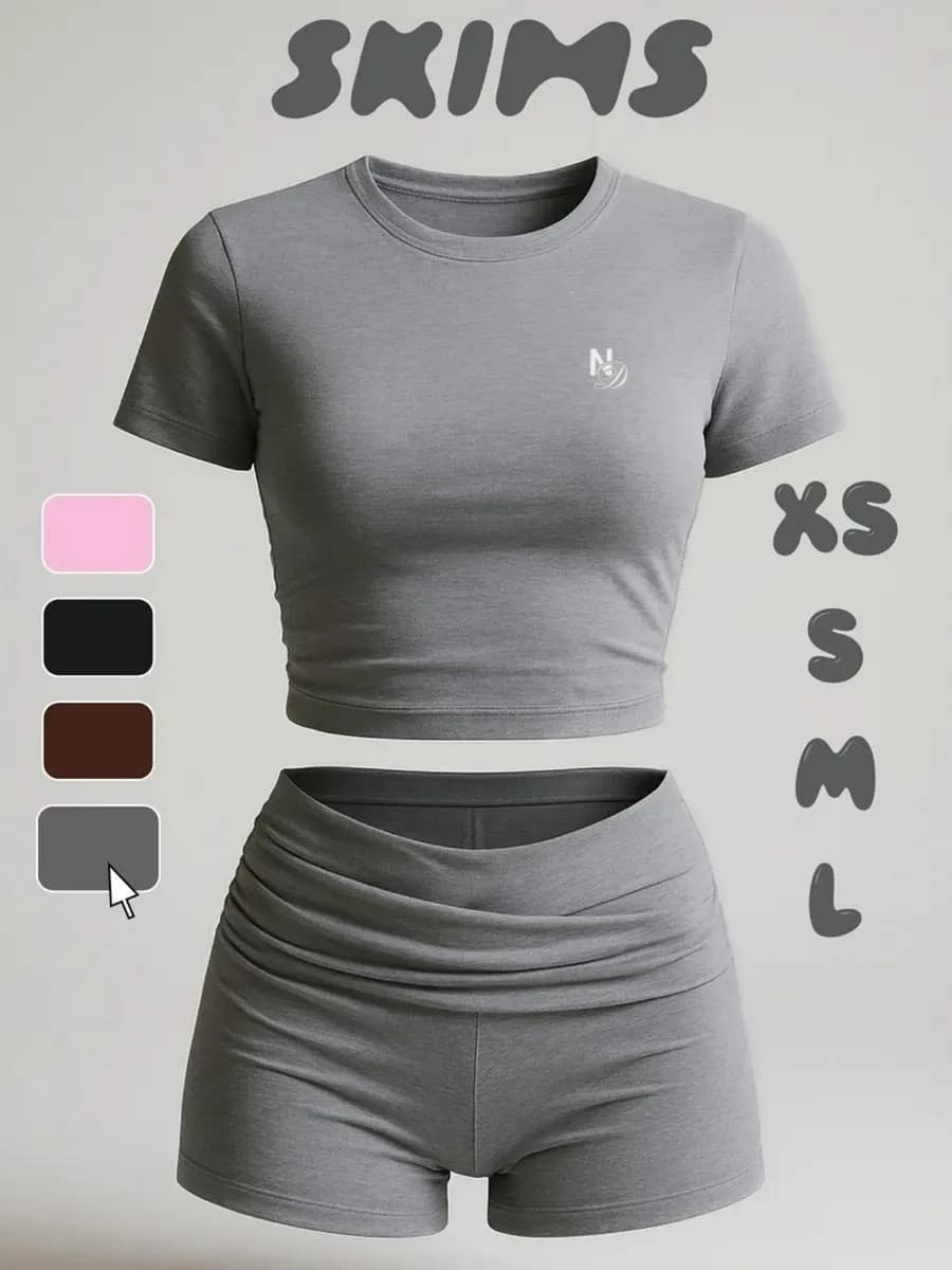 Пижамный костюм скимс топ и шорты