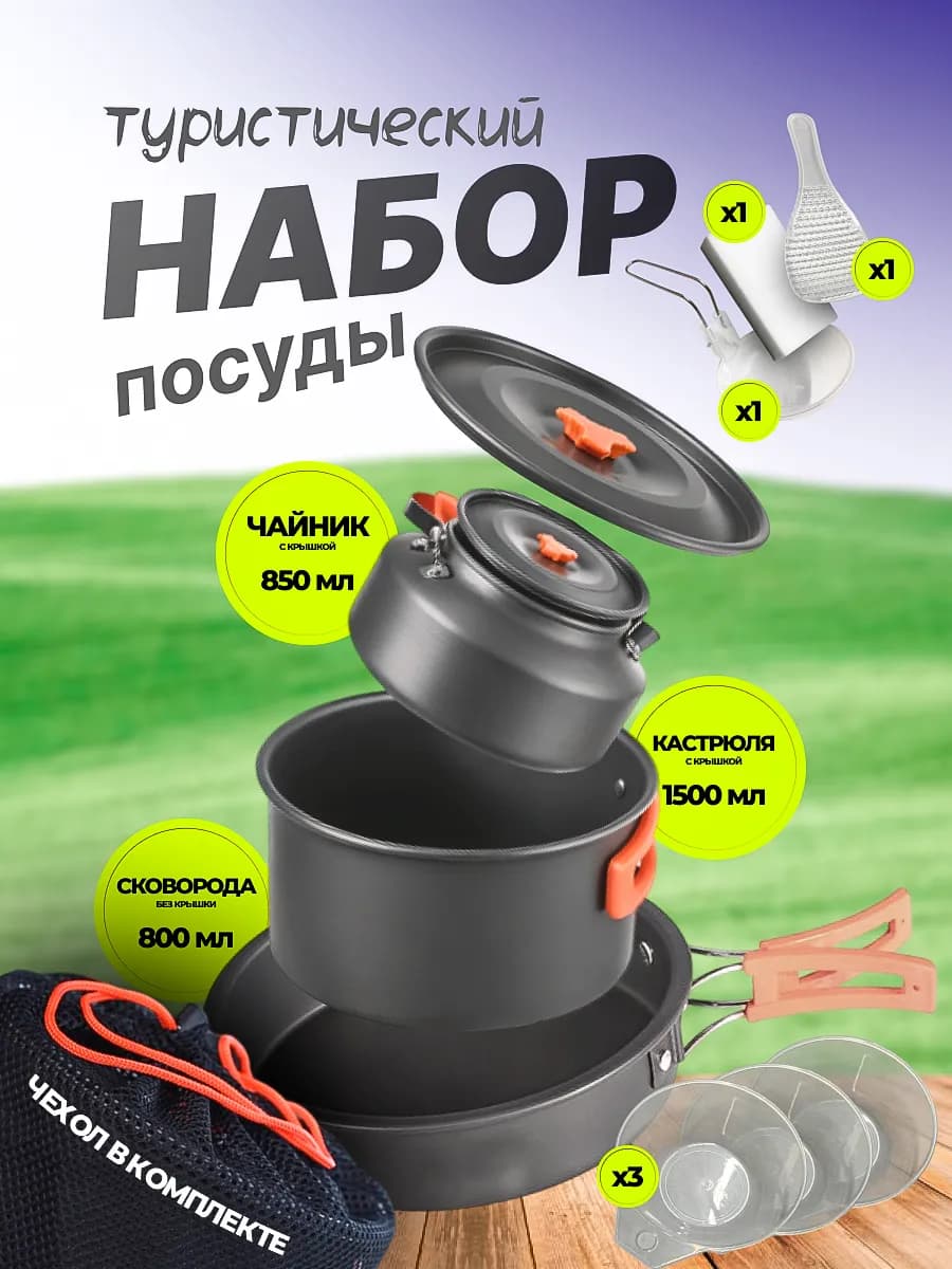 Туристический набор посуды для пикника